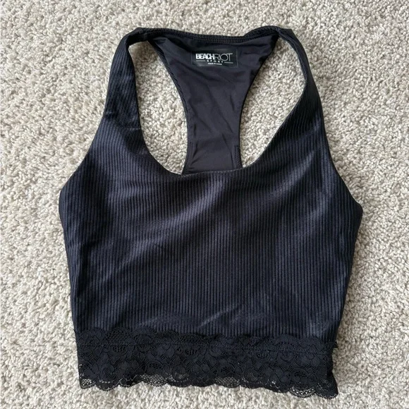 Beach Riot lease trim mini ribbed crop bra XS - Picture 4 of 4